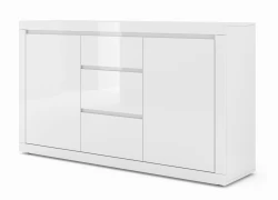 Komoda biała Bello Bianco III 150cm - mat / połysk