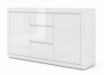 Komoda biała Bello Bianco III 150cm - mat / połysk