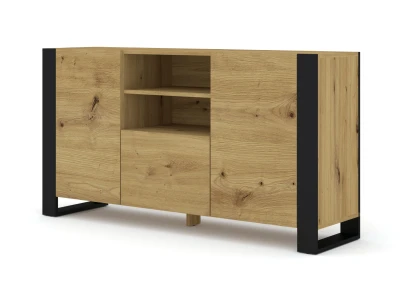 Komoda industrialna Mondi 158cm, dąb artisan