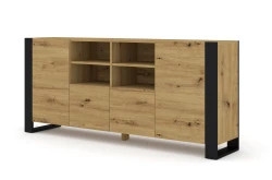 Komoda industrialna Mondi 188cm, dąb artisan