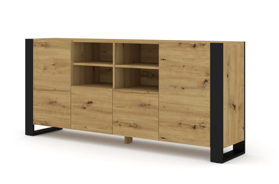 Komoda industrialna Mondi 188cm, dąb artisan