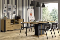 Komoda industrialna Mondi 188cm, dąb artisan - w aranżacji