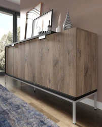 Komoda nowoczesna Toledo 200cm 4D, dąb flagstaff - komoda, ujęcie 1