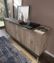 Komoda nowoczesna Toledo 200cm 4D, dąb flagstaff - komoda, ujęcie 2