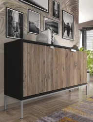 Komoda nowoczesna Toledo 143cm 3D, dąb flagstaff - komoda w przedpokoju