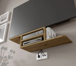 Półka pod telewizor wisząca Dedal 90cm, dąb artisan - półka wisząca od dołu