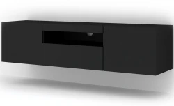 Szafka RTV Aura 150cm uniwersalna, wisząca lub stojąca, czarny mat
