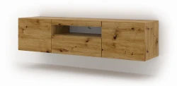 Szafka RTV Aura 150cm uniwersalna, wisząca lub stojąca, dąb artisan