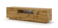 Szafka RTV Aura 150cm uniwersalna, wisząca lub stojąca, dąb artisan - stojąca