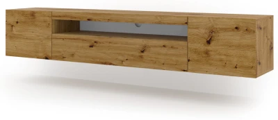 Szafka RTV Aura 200cm uniwersalna, wisząca lub stojąca, dąb artisan