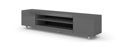 Szafka RTV Kate 189cm, grafit mat / grafit połysk