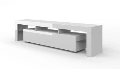 Szafka RTV 190cm, biały mat / biały połysk
