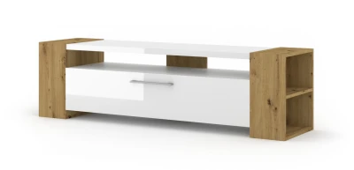 Szafka RTV funkcjonalna LIVIA 160cm, artisan / biały połysk