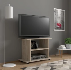Szafka RTV na kółkach Yogi 80cm, dąb sonoma - w salonie