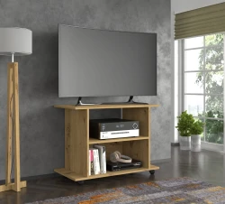 Szafka RTV na kółkach Yogi 80cm, dąb artisan - w salonie