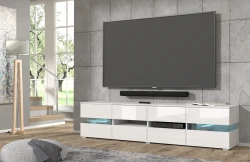 Szafka RTV nowoczesna Viper 186cm, biały mat / biały połysk - w salonie 1