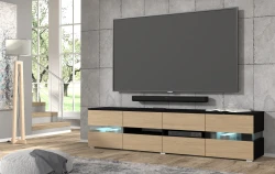 Szafka RTV nowoczesna Viper 186cm, czarny mat / dąb stone - w salonie 1