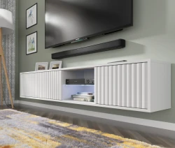 Szafka RTV wisząca MITA 156cm, biały mat - w salonie 1