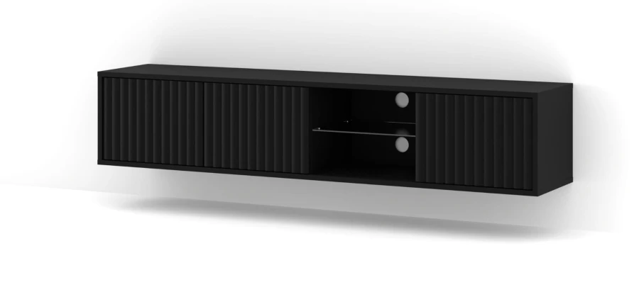 Szafka RTV wisząca MITA 156cm, czarny mat