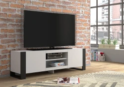 Szafka RTV loftowa Mondi 158cm, biały mat - w salonie