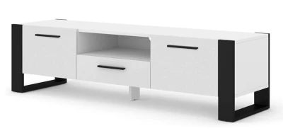 Szafka RTV industrialna Nuka 160cm, biały mat