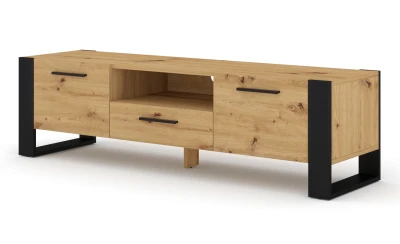 Szafka RTV industrialna Nuka 160cm, dąb artisan