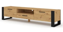 Szafka RTV industrialna Nuka 200cm, dąb artisan