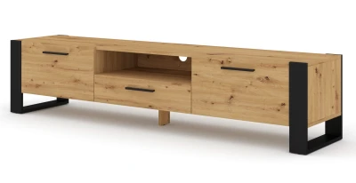 Szafka RTV industrialna Nuka 200cm, dąb artisan