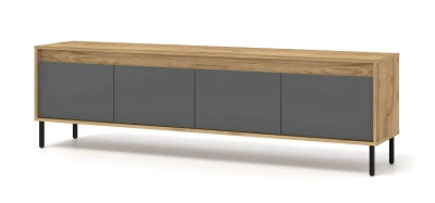 Szafka RTV NESTA 192cm, dąb craft złoty / bazalt