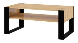 Stolik kawowy industrialny NUKA F prostokątny 110cm, dąb artisan