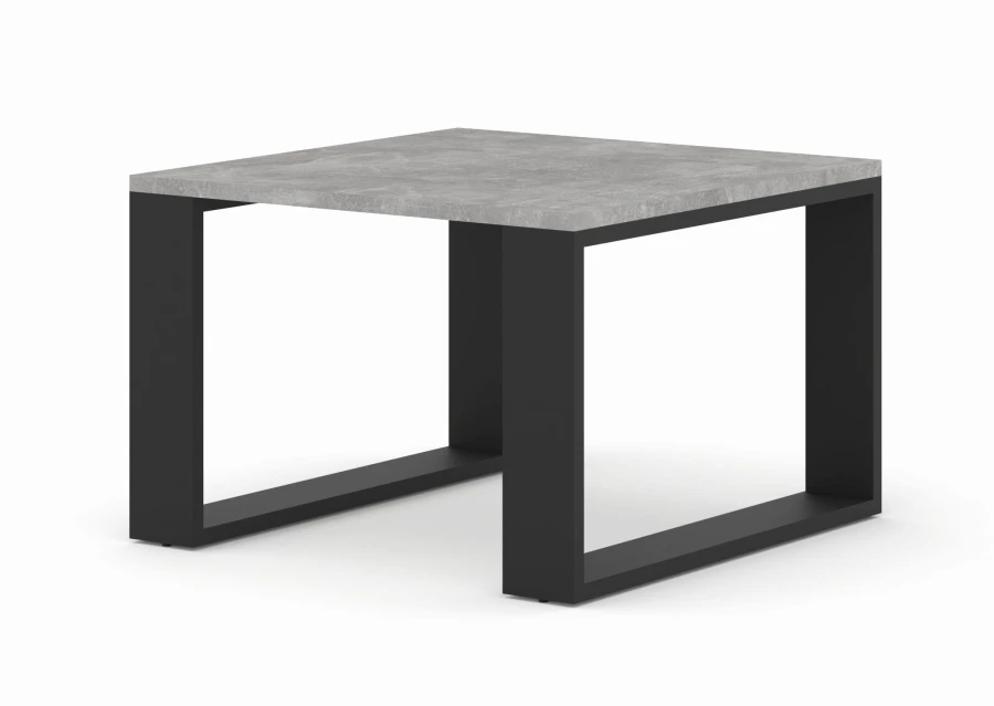 Stolik kawowy loftowy NUKA kwadratowy 60x60cm, beton jasny