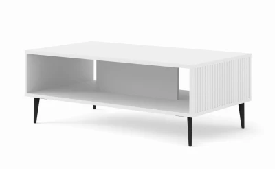 Stolik kawowy Ravenna PB 90x60cm biały mat - nogi czarne metalowe szpilka