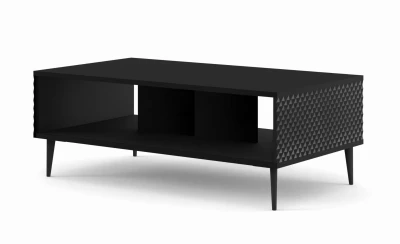 Stolik kawowy Ravenna PC Diament 90x60cm czarny mat / czarny połysk - nogi czarne metalowe szpilka