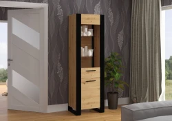 Witryna Nuka E 188cm, dąb artisan - w aranżacji