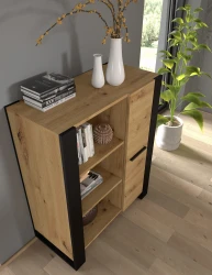 Regał NUKA J, dąb artisan - w aranżacji