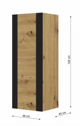 Witryna wisząca pełna MONDI 125cm, dąb artisan - wymiary