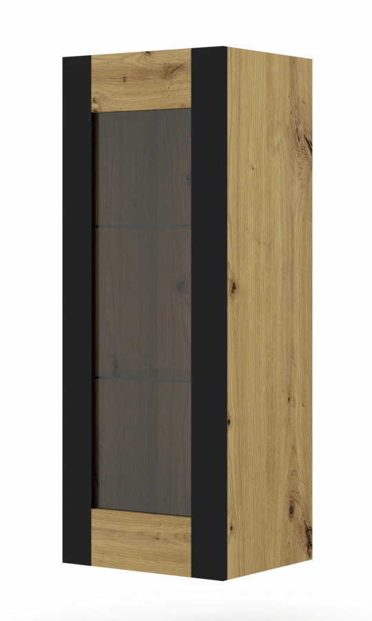 Witryna przeszklona, szafka MONDI 125cm, dąb artisan