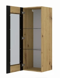 Witryna przeszklona, szafka MONDI 125cm, dąb artisan - otwarta
