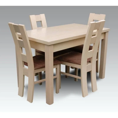 Minimalistyczny komplet mebli do jadalni lub salonu - Stół rozkładany prostokątny S18 70x120/160 z 4 krzesłami K42