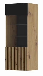 Witryna wisząca Auris 115cm, dąb artisan / czarny mat