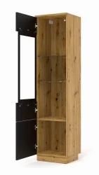 Witryna wisząca Aura 150cm, dąb artisan - stojąca otwarta