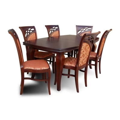 Stylowy komplet mebli do jadalni lub salonu - Stół rozkładany S23 100x170/250 z 6 krzesłami K51