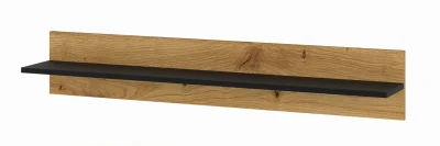 Półka wisząca Anette A 115cm, czarny mat / dąb artisan