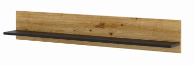 Półka wisząca Aura 120cm, czarny mat / dąb artisan