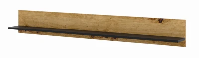 Półka wisząca Aura 150cm, czarny mat / dąb artisan