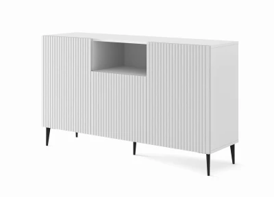 Komoda Ravenna PB 2D1DM 150cm, biały mat - nogi metalowe czarne szpilka
