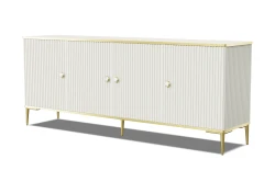 Komoda Petra 4D 182cm, kaszmir - złote nóżki i uchwyty