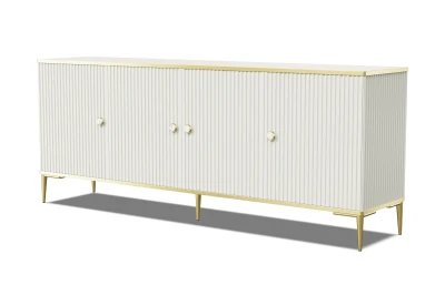 Komoda Petra 4D 182cm, kaszmir - złote nóżki i uchwyty