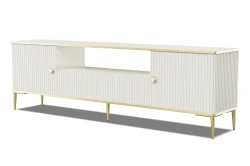 Szafka RTV Petra 2D1S 180cm, kaszmir - nóżki i uchwyty złote