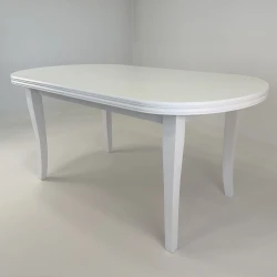 Stół owalny rozkładany, biały S2 90x160/200